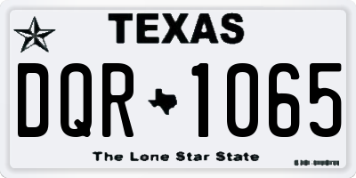 TX license plate DQR1065