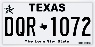 TX license plate DQR1072