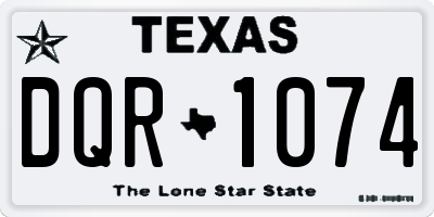 TX license plate DQR1074