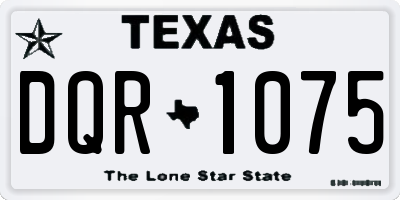 TX license plate DQR1075