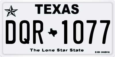 TX license plate DQR1077