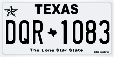 TX license plate DQR1083