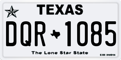 TX license plate DQR1085