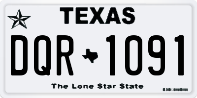 TX license plate DQR1091