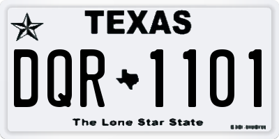 TX license plate DQR1101
