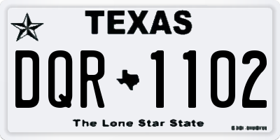 TX license plate DQR1102