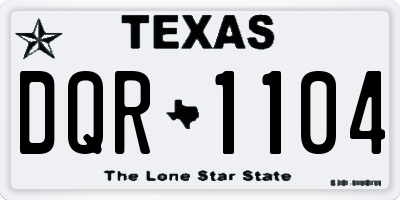 TX license plate DQR1104