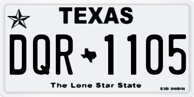 TX license plate DQR1105