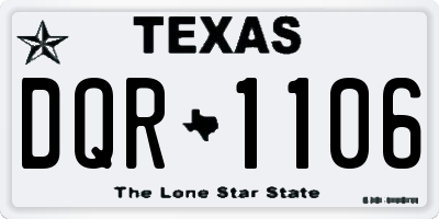 TX license plate DQR1106