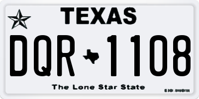 TX license plate DQR1108