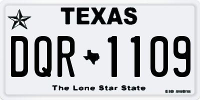 TX license plate DQR1109