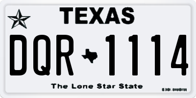 TX license plate DQR1114