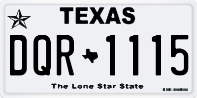 TX license plate DQR1115
