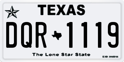 TX license plate DQR1119