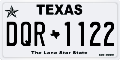 TX license plate DQR1122