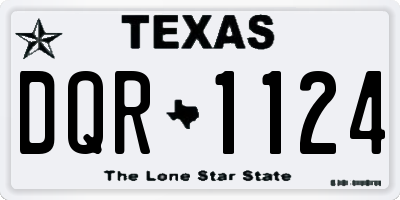 TX license plate DQR1124