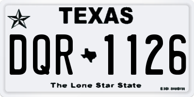 TX license plate DQR1126