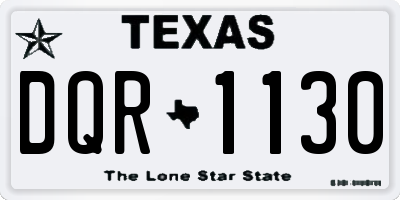 TX license plate DQR1130