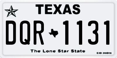 TX license plate DQR1131