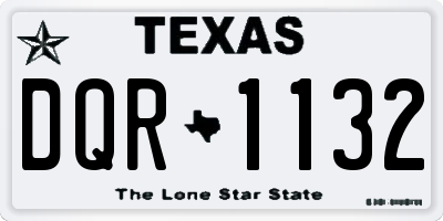 TX license plate DQR1132
