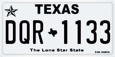 TX license plate DQR1133