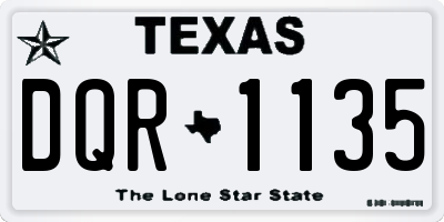 TX license plate DQR1135