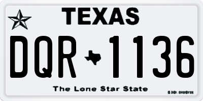 TX license plate DQR1136