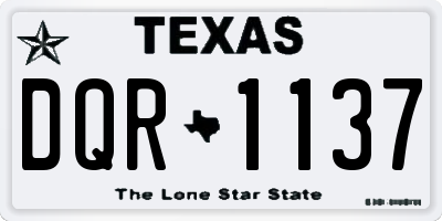 TX license plate DQR1137
