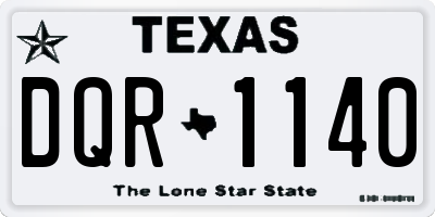 TX license plate DQR1140