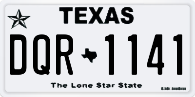 TX license plate DQR1141