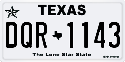 TX license plate DQR1143