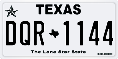 TX license plate DQR1144