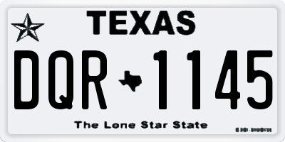 TX license plate DQR1145