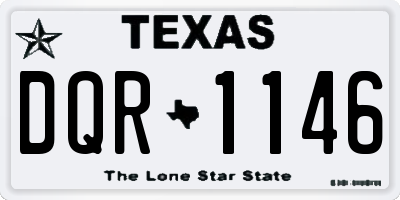 TX license plate DQR1146