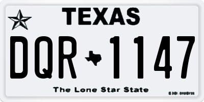 TX license plate DQR1147