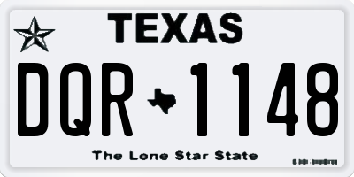 TX license plate DQR1148