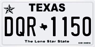 TX license plate DQR1150