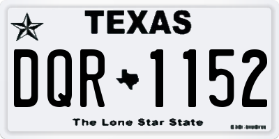 TX license plate DQR1152