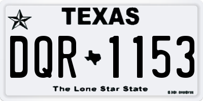 TX license plate DQR1153