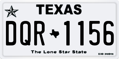 TX license plate DQR1156