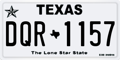 TX license plate DQR1157