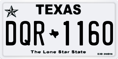 TX license plate DQR1160