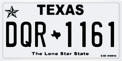 TX license plate DQR1161