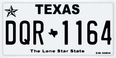 TX license plate DQR1164