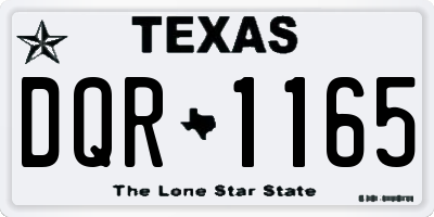 TX license plate DQR1165