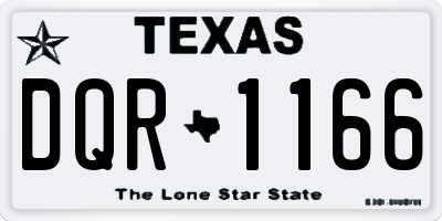 TX license plate DQR1166