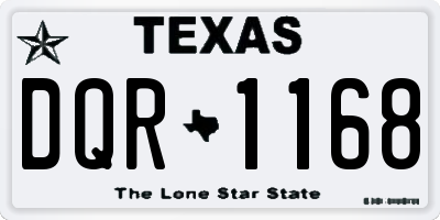 TX license plate DQR1168