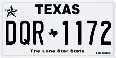 TX license plate DQR1172