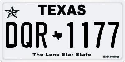 TX license plate DQR1177