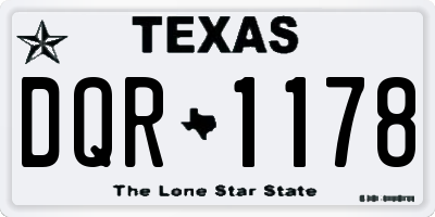 TX license plate DQR1178
